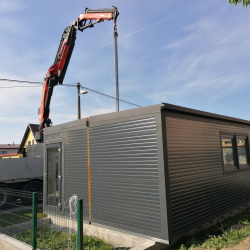 Doppel bürocontainer mit mehr glas - aufstellen