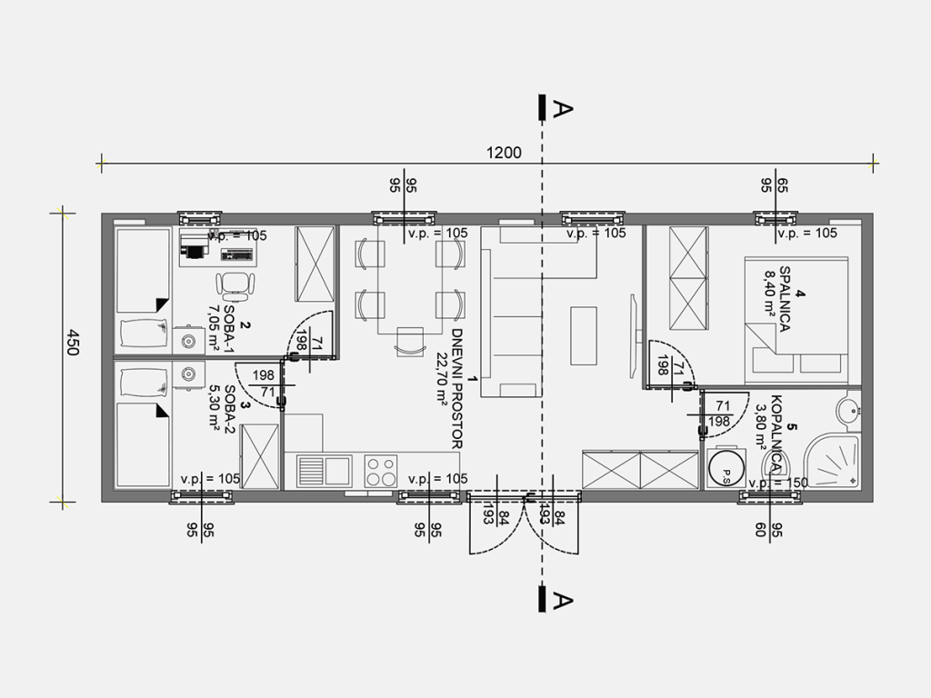 LIVING H50 – Varianta za 4 osebe (47,3 m²)