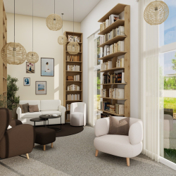 Svetel bralni kotiček knjižnice Forum