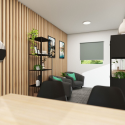 Notranjost pisarne Hosekra Noir