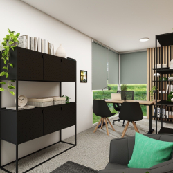 Uravnotežen delovni prostor v pisarni Hosekra Noir