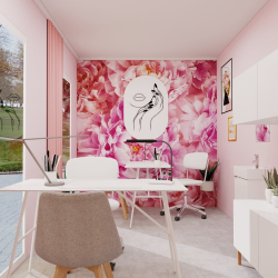 Rožnat delovni kotiček za nego nohtov