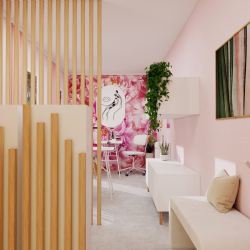 Lamelna pregrada v salonu Floral Touch