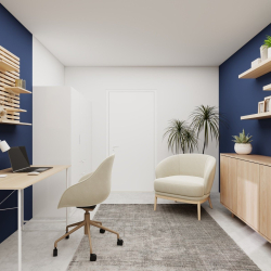 Delovni kotiček s prostorom za sprostitev