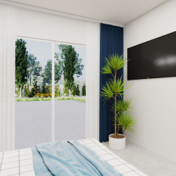 Svetel spalni kotiček sobe PULSE