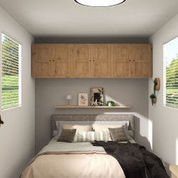 Rustikalna spalnica z lesom