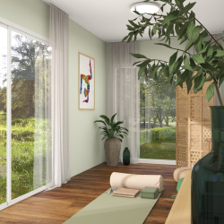 Svetel Zen Garden prostor za jogo